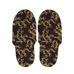 Gold Om Symbol Pattern Print Slippers