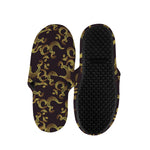 Gold Om Symbol Pattern Print Slippers