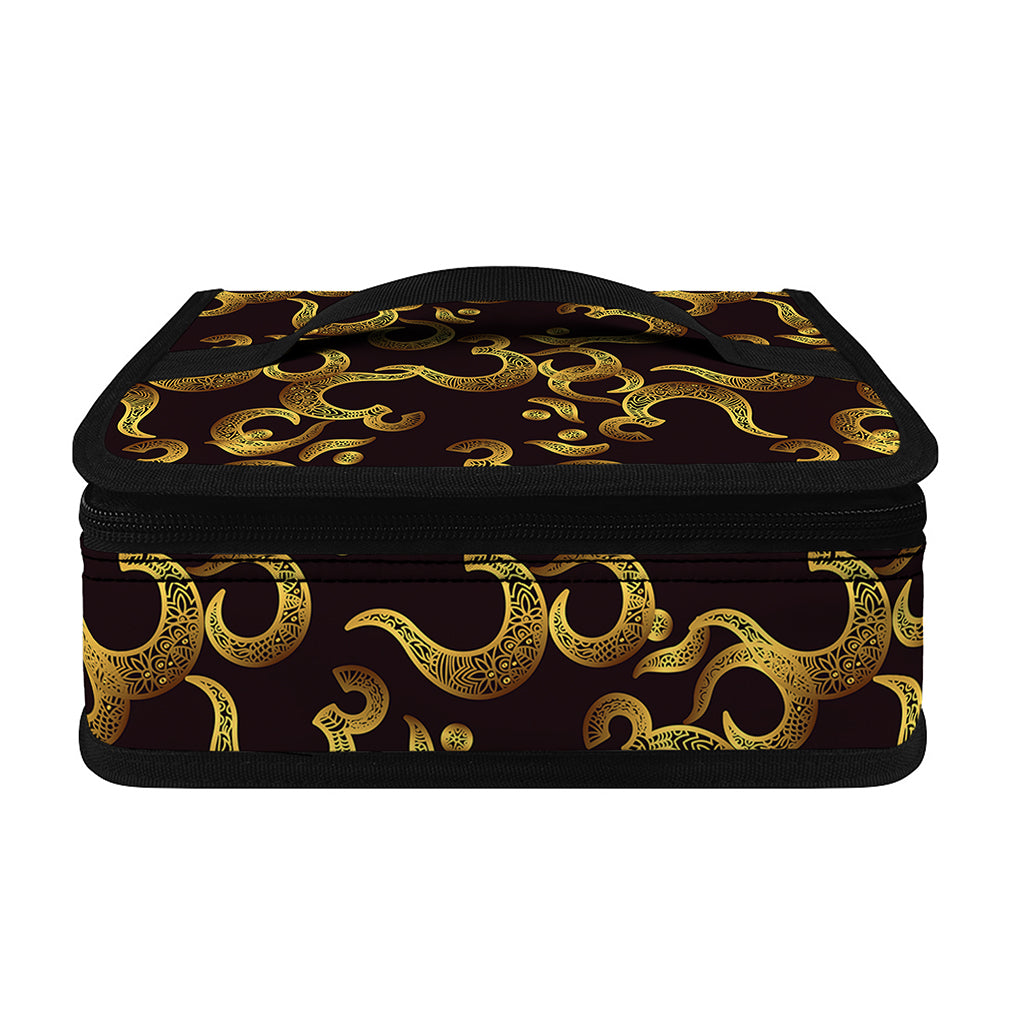Gold Om Symbol Pattern Print Small Lunch Bag