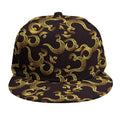 Gold Om Symbol Pattern Print Snapback Cap