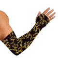 Gold Om Symbol Pattern Print Sun Protection Arm Sleeves