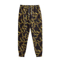 Gold Om Symbol Pattern Print Sweatpants