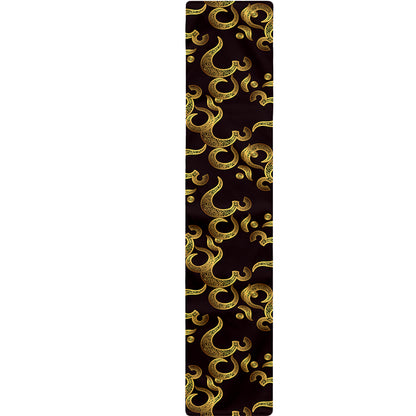 Gold Om Symbol Pattern Print Table Runner