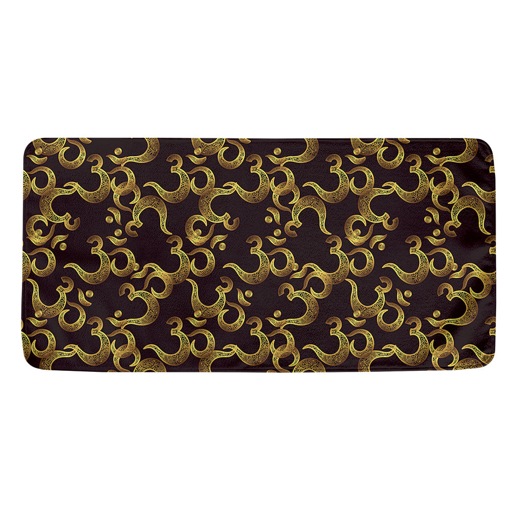 Gold Om Symbol Pattern Print Towel