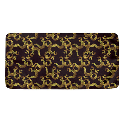 Gold Om Symbol Pattern Print Towel