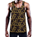 Gold Om Symbol Pattern Print Men's Workout Tank Top