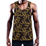 Gold Om Symbol Pattern Print Training Tank Top