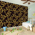 Gold Om Symbol Pattern Print Wall Sticker