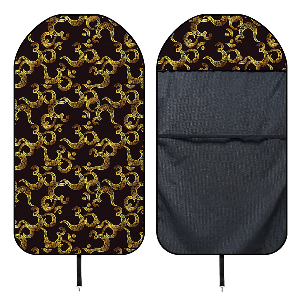 Gold Om Symbol Pattern Print Waterproof Car Seat Cover