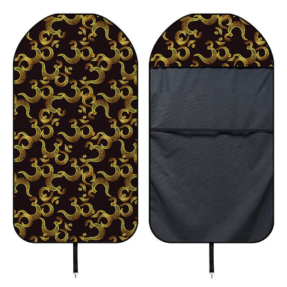 Gold Om Symbol Pattern Print Waterproof Car Seat Cover