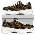 Gold Om Symbol Pattern Print White Chunky Shoes