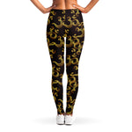Gold Om Symbol Pattern Print Women's Leggings