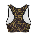 Gold Om Symbol Pattern Print Women's Sports Bra