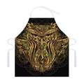 Gold Owl Spirit Print Adjustable Apron