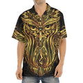 Gold Owl Spirit Print Aloha Shirt