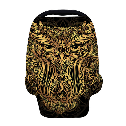 Gold Owl Spirit Print Baby Seat Cover