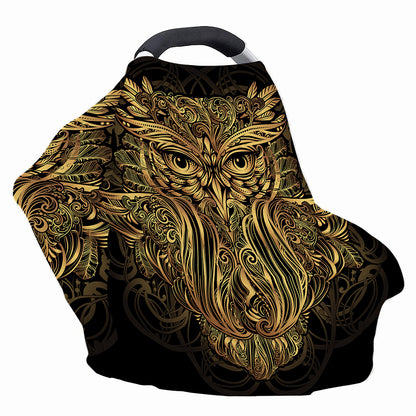 Gold Owl Spirit Print Baby Seat Cover
