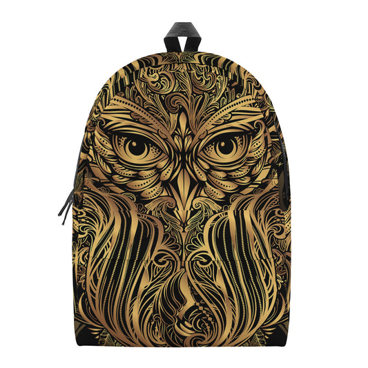 Gold Owl Spirit Print Backpack