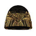 Gold Owl Spirit Print Beanie