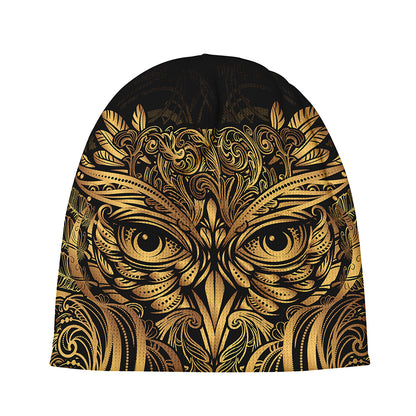 Gold Owl Spirit Print Beanie