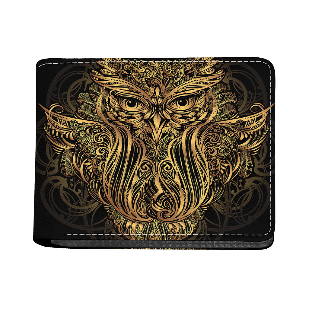 Gold Owl Spirit Print Bifold Wallet