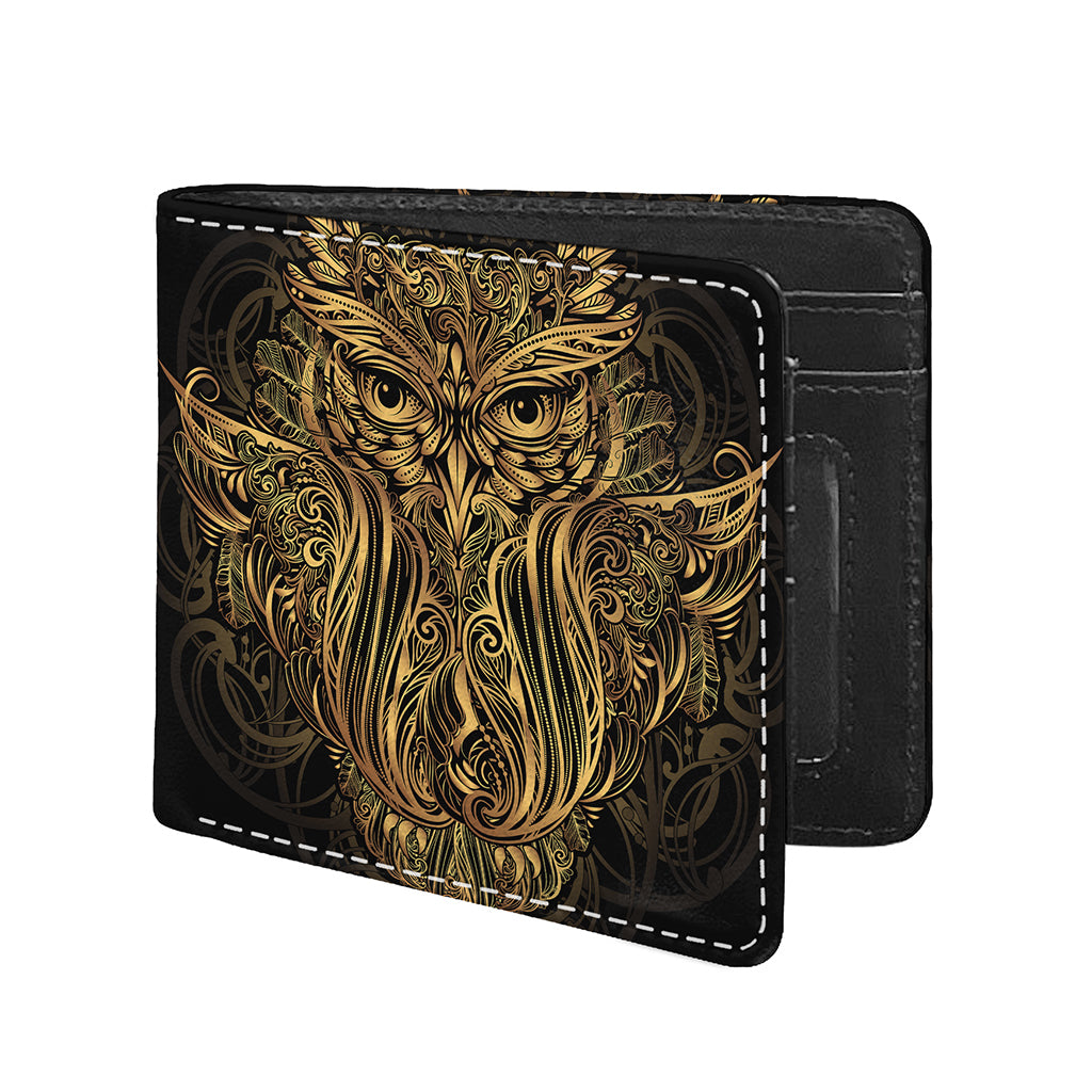 Gold Owl Spirit Print Bifold Wallet