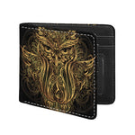 Gold Owl Spirit Print Bifold Wallet