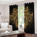 Gold Owl Spirit Print Dimout Grommet Curtains