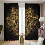 Gold Owl Spirit Print Blackout Pencil Pleat Curtains