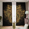 Gold Owl Spirit Print Blackout Pencil Pleat Curtains