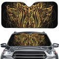 Gold Owl Spirit Print Car Windshield Sun Shade