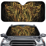 Gold Owl Spirit Print Car Windshield Sun Shade