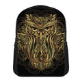 Gold Owl Spirit Print Casual Backpack