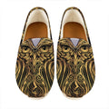 Gold Owl Spirit Print Casual Shoes