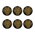 Gold Owl Spirit Print Coaster Set