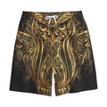 Gold Owl Spirit Print Cotton Shorts