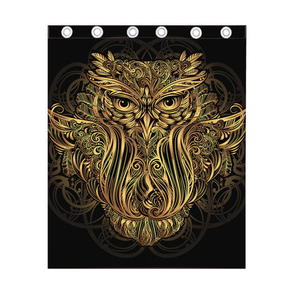 Gold Owl Spirit Print Curtain