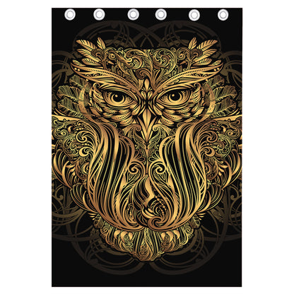 Gold Owl Spirit Print Curtain