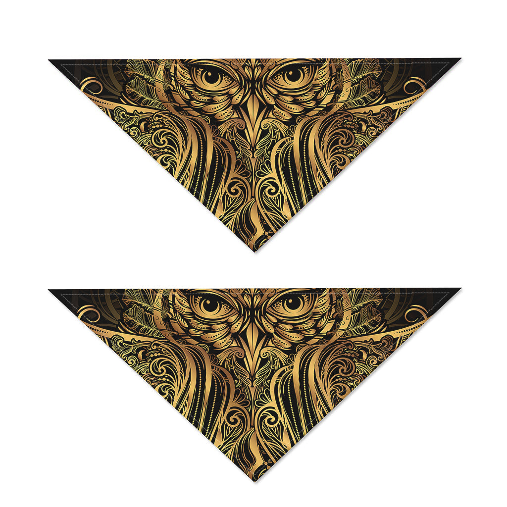 Gold Owl Spirit Print Dog Bandana