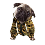Gold Owl Spirit Print Dog Zip Up Hoodie