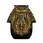 Gold Owl Spirit Print Dog Zip Up Hoodie