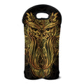 Gold Owl Spirit Print Double Neoprene Wine Tote