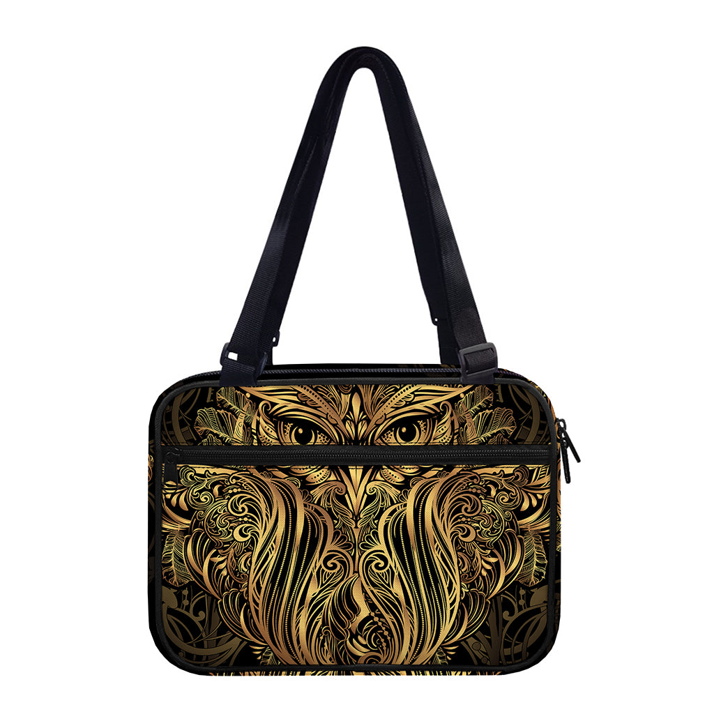 Gold Owl Spirit Print Double Strap Bible Bag