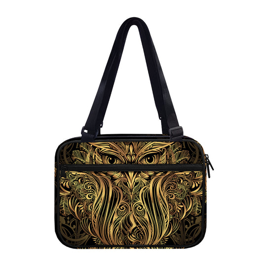 Gold Owl Spirit Print Double Strap Bible Bag