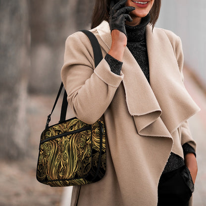 Gold Owl Spirit Print Double Strap Bible Bag