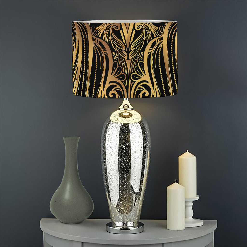 Gold Owl Spirit Print Drum Lamp Shade