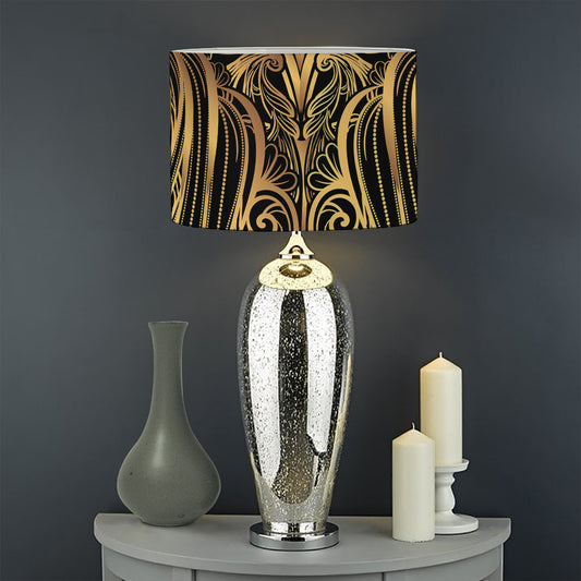 Gold Owl Spirit Print Drum Lamp Shade