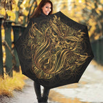 Gold Owl Spirit Print Foldable Umbrella