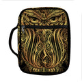 Gold Owl Spirit Print Front Pocket Bible Bag