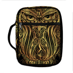 Gold Owl Spirit Print Front Pocket Bible Bag